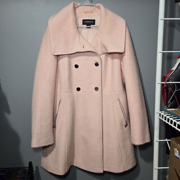 Liz Claiborne Pink Wool Blend Peacoat Size XL - Picture 1 of 8